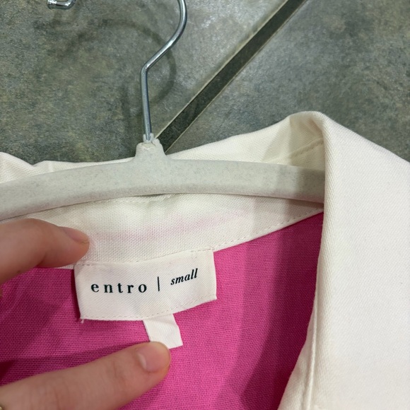 Entro A-Line  Pink  Albus Mini Dress Sz S Women’s Boho Coastal Quiet Luxury EUC - Picture 8 of 13